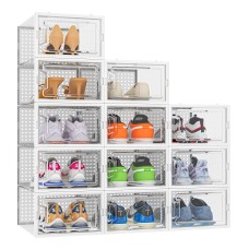 Neo 12 pcs Transparent Large Shoe Storage Boxes